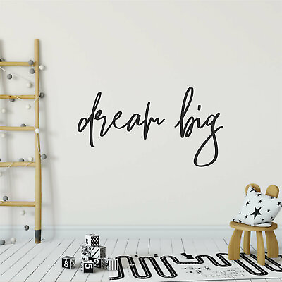 #ad DREAM BIG Quote Home Wall Art Decal Words Lettering Decor $12.28