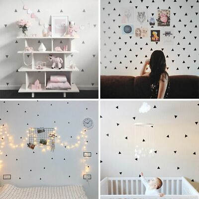 #ad Triangle Wall Stickers Kids Children Baby Room Decorative Bedroom Wall Decals $14.72
