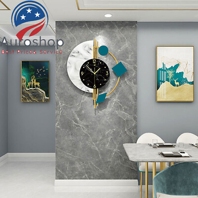 #ad Nordic Wall Clock Watch Creative Living Room Silent Luxury Home Decor Wall Clock $41.87