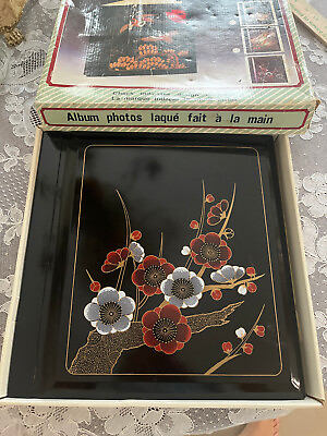 #ad Vintage Oriental Hand Laquer Photo Album Floral Photo Album $24.00