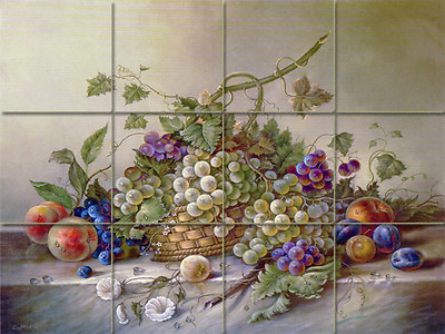 #ad Mural Ceramic Plum Grape Decor Backsplash Tile #78 $163.79
