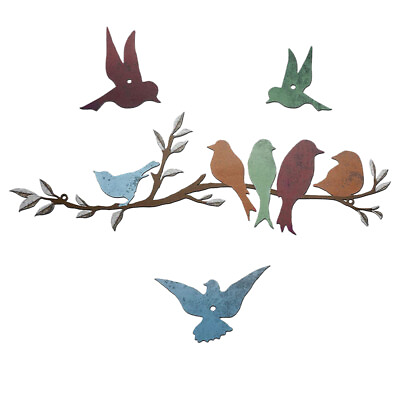 #ad Metal Bird Wall Art Decor Wall Art Birds Sculpture Birds On Branches Birds On $15.69
