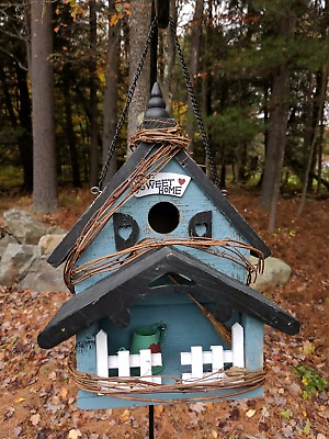 #ad #ad Rustic Country Home Sweet Home Birdhouse with Hanging Metal Chain NEW $18.30