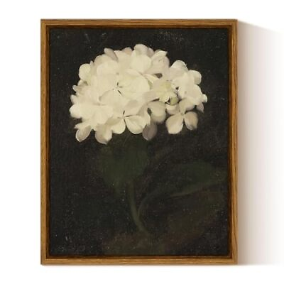 #ad Framed Wall Art Decoration with Holder Canvas Wall Art 8quot;x10quot; White Hydrangea $20.23