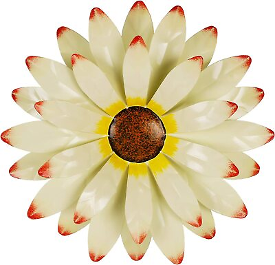 #ad 12quot; Metal Flower Wall Decoration Wall Art Metal Daisy Indoor Outdoor Yellow $10.95