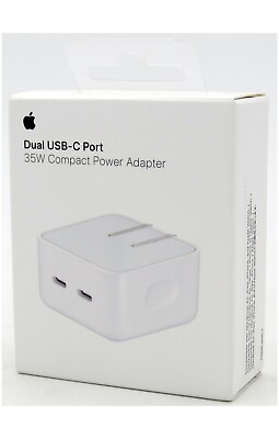 #ad Genuine Apple 35W Dual USB C Port Compact Wall Power Adapter MNWM3AM A Brand New $27.95