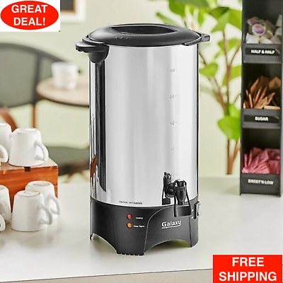 102 Cups Electric Single Wall Coffee Urn Stainless Steel Material 120V 1500W $79.99