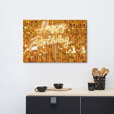 #ad Canvas Glam quot;Happy Birthdayquot; Wall Art Decorations $50.50
