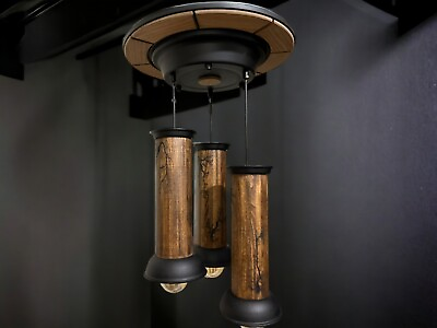 #ad Rustic Charm Meets Natural Elegance: 3 Light Wooden Hat Rack Pendant Chandelier $47.00