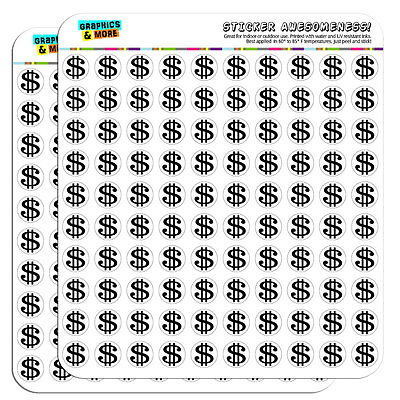 #ad Dollar Sign White and Black 0.5quot; Scrapbooking Crafting Stickers $5.99