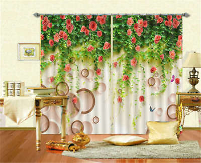 #ad Flower Hang On The Wall 3D Curtain Blockout Photo Printing Curtains Drape Fabric AU $179.99