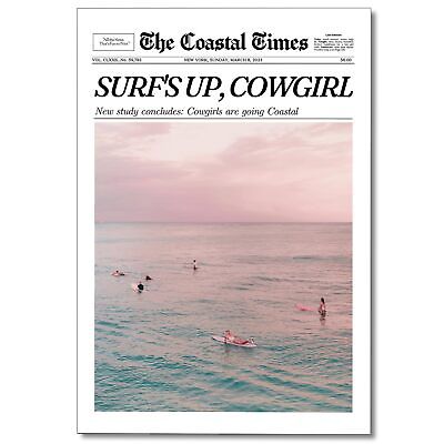 #ad Trendy Pink Coastal Canvas Wall Art Coastal Cowgirl Aesthetic Room Decor Pos... $22.11