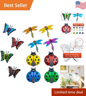 #ad #ad Colorful Metal Butterfly Wall Decor Versatile Outdoor Garden Art Set of 12 $23.99