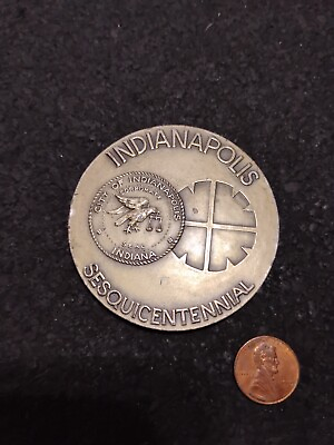 #ad Medallic Art Co. .999 Fine Silver 146g Indianapolis Sesquicentennial Medal $249.00