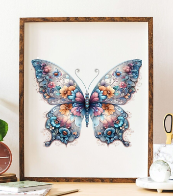 #ad Butterfly Wall Art Print Pretty Colors Butterfly Print Wall Art Decor $9.99
