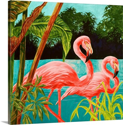 #ad Hot Tropical Flamingo II Canvas Wall Art Print Bird Home Decor $42.99