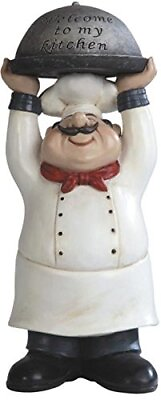 #ad Ssg65008 Chef Holding Welcome To My Kitchen Tray Figurine $51.80