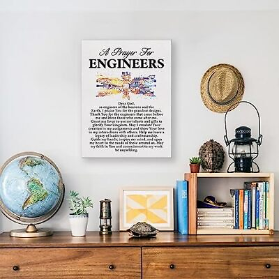 #ad a Engineer#x27;s Prayer Quote Poster Canvas Wall Art for Office Home Decor $20.76