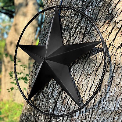 #ad Rustic Dimensional Barn Star 24quot; Black Metal Country Farmhouse Home Decoration $91.97