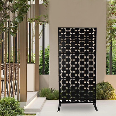 #ad #ad Outdoor Decorative Privacy Screen Panel Planter Wall Metal Fence Panels Black $170.10