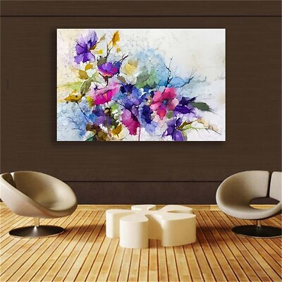 #ad Abstract Flower Painting and Print Canvas Wall Art for Living Room Home Decor $22.90