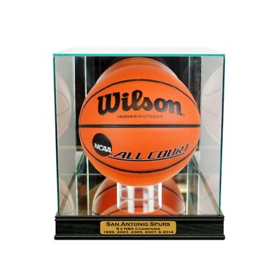 #ad New San Antonio Spurs Championship Glass amp; Mirror Basketball Display Case UV $111.77