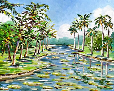 #ad Everglades National Park Original Oil Painting Florida River Landscape 8x10 in $39.00