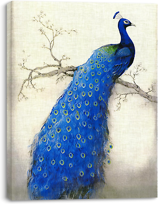 #ad Peacock Wall Art Decor for Bedroom Beautiful Painting Stretched Canvas Prints o $52.02