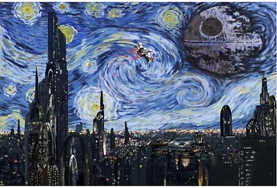 #ad Star Wars Starry Night Canvas Art unframed 12x18 $15.97