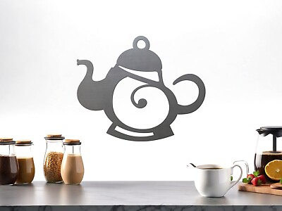 #ad Tea Kettle 01 Coffee Pot Metal Kitchen Wall Art Decor Sign Home Java Mocha Latte $29.00