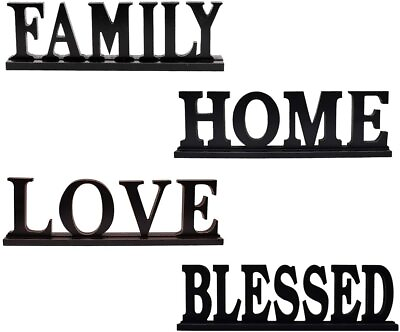 #ad Rustic Wood Sign for Home Decor Decorative Wooden Cutout Word Tabletop Decor $18.90