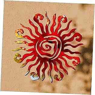 #ad #ad 12 Inch Outdoor Wall Art Decor Wacky Large Sun Wall Art Decor Copper Wall Red $29.07