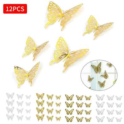 #ad #ad 12 24PCS Butterfly 3D DIY Mirror Wall Sticker Decals Removable Modern Home Decor $5.99