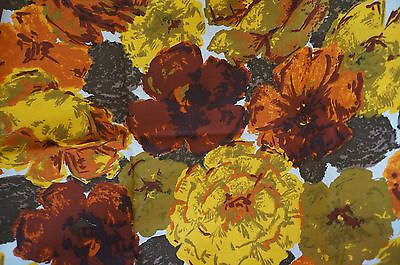 #ad VTG. LARGE PRINT FLORAL FABRIC MEASURES ABOUT: 45quot; X 72 INCHES $23.19