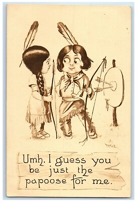 #ad 1915 Indian Kids Bow And Arrow Target Wall Forest Grove Oregon OR Postcard $9.72