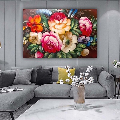 #ad HD Poster Flower Canvas print Wall Art for Living Room Décor unframed $39.90
