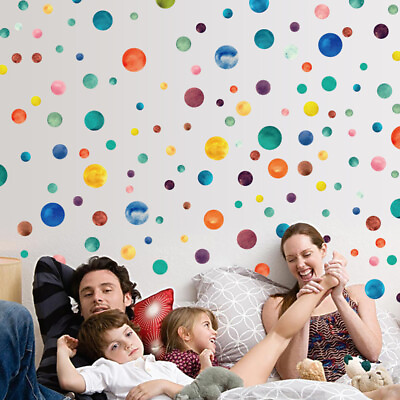 #ad 1PC Colorful Dots Circle Wall Stickers For Kids Rooms Home Decor Wall $10.97
