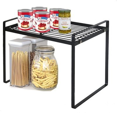 #ad #ad Cabinet Shelf 13quot; Kitchen Counter Metal Wire Stackable Cupboard Spice Rack Space $22.52
