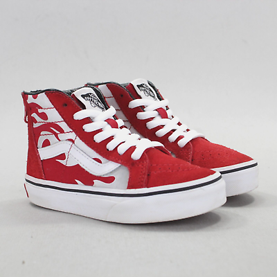 #ad Vans Off The Wall Kids Size 11 Red Flame Suede High Top Casual Shoes 721356 $29.97