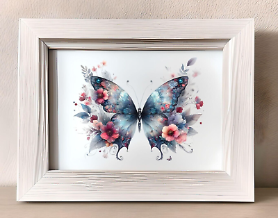 #ad Butterfly Wall Art Print Beautiful Butterfly Print Butterfly Floral Wall Art $9.99