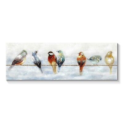 #ad TAR TAR STUDIO Bird Canvas Wall Art Painting: Abstract Animal Artwork Hand Pa... $131.58
