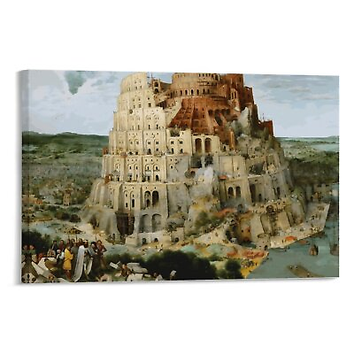 #ad The Tower Of Babel Canvas Poster Home Decor Wall Art Family Decor Office Decor $20.00