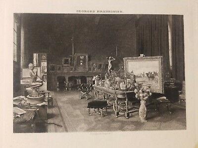 #ad Georges Bretegnier c1890 PHOTOGRAVURE Goupil Co Victorian Ornate Art Paris Print $65.00