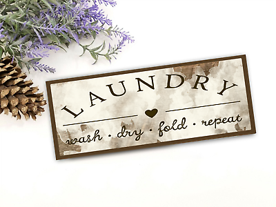 #ad Rustic Handmade Laundry Room Farmhouse Sign Home Decor 8x3quot; on MDF Board i $12.50