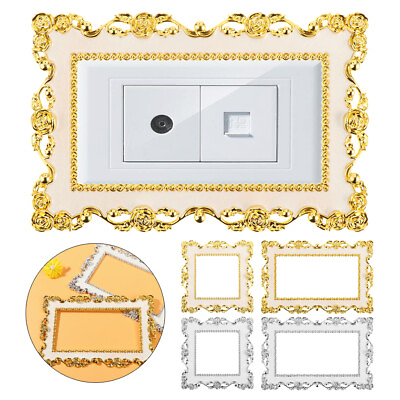 #ad Double Resin Home Decor Wall Sticker Surround Socket Frame Light Switch Cover $8.16
