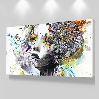 #ad #ad Beautiful Girl Flower Canvas Painting Wall Art Print Home Decoration No Frame $18.89