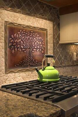 #ad Tree of life Set of 4 tree of happiness metal wall art metal decorative tile $288.36