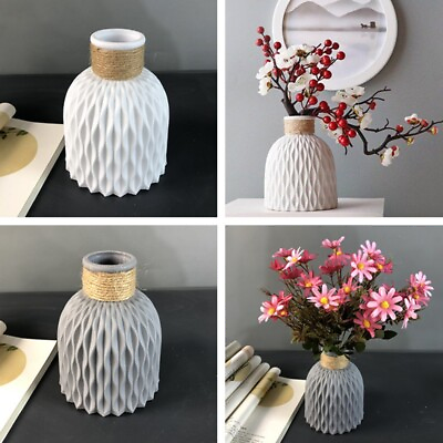 #ad Plastic Vase Home Decoration Anti Ceramic Flower Wedding Modern Decorations UK $15.76