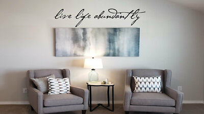#ad LIVE LIFE ABUNDANTLY Inspirational Wall Art Decal Quote Words Lettering Decor $13.25