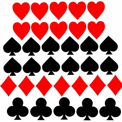 20 playing cards symbol stickers Poker Decal for play room wall bedroom window $7.58
